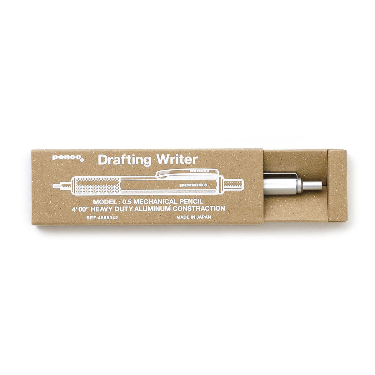 Aluminiowy długopis Drafting Writer – srebrny, Penco, papierniczy design