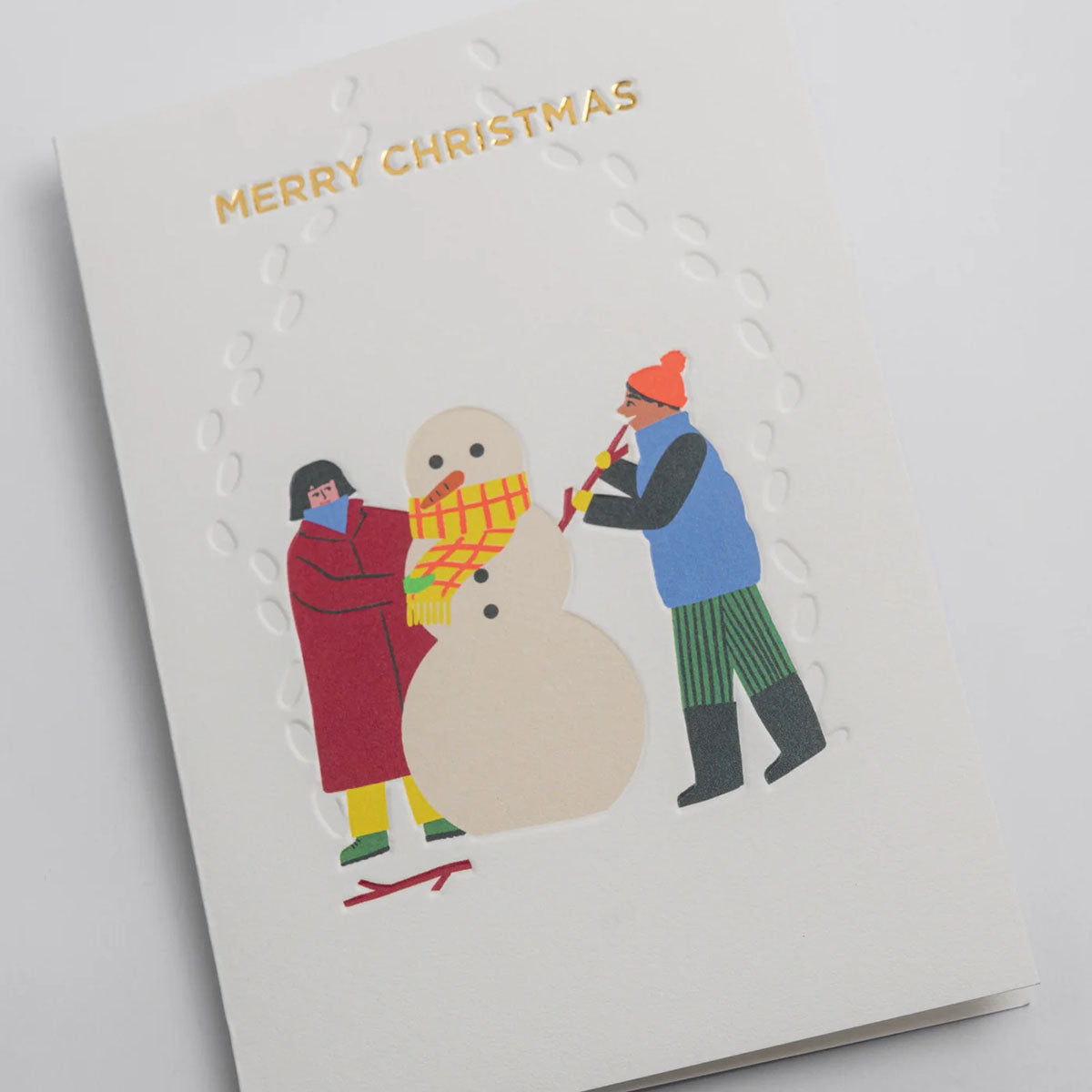 Kartka świąteczna – lepienie bałwana, Lagom, papierniczy design