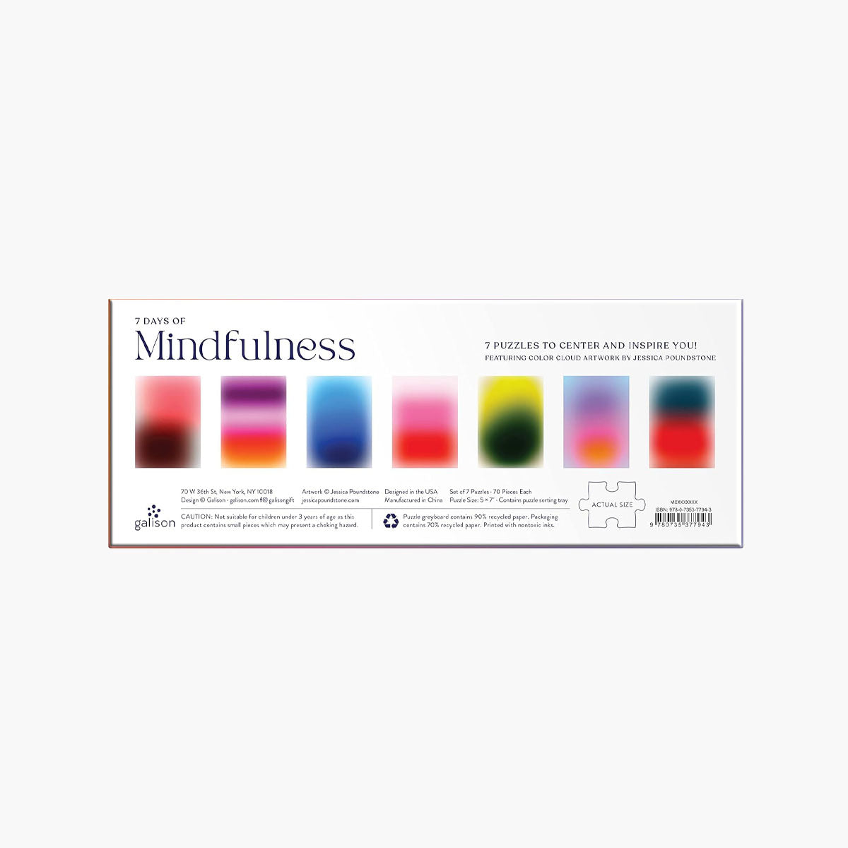 Puzzle – 7 Days of Mindfulness, Galison, papierniczy design