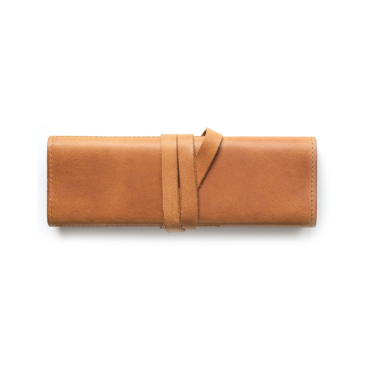 Skórzany piórnik rolowany – koniakowy, HUGBAG, papierniczy design