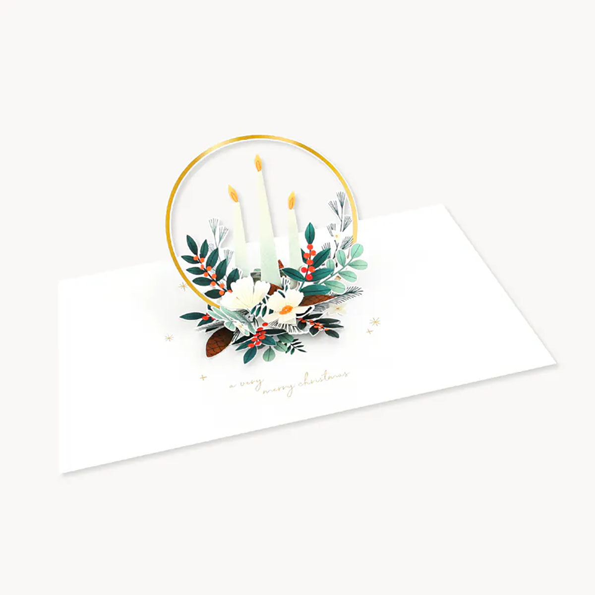 Świąteczna kartka pop-up – świece, UWP Luxe, papierniczy design