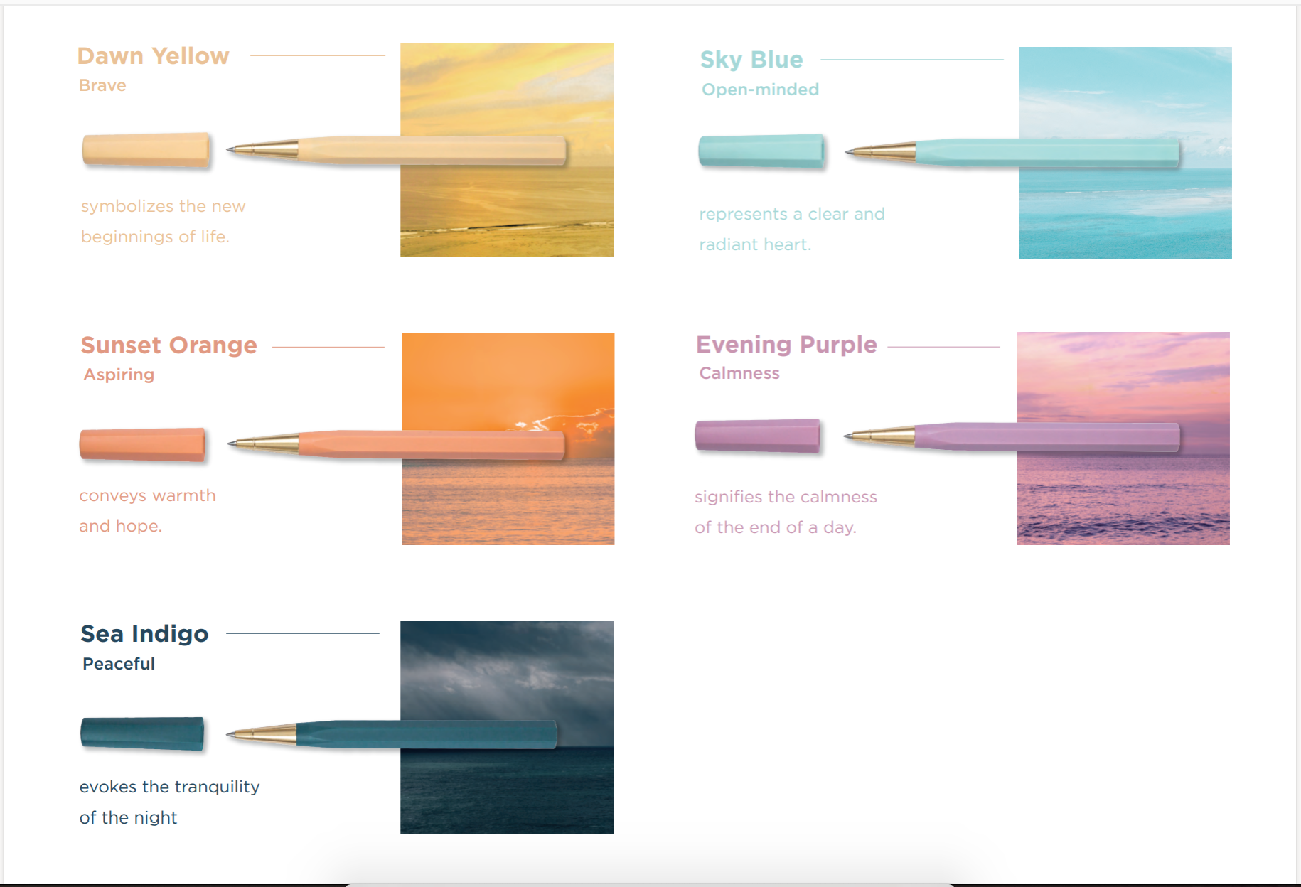 Pióro kulkowe YSTUDIO Glamour Evolve Ocean Sustainable – Dawn Yellow, ystudio, papierniczy design