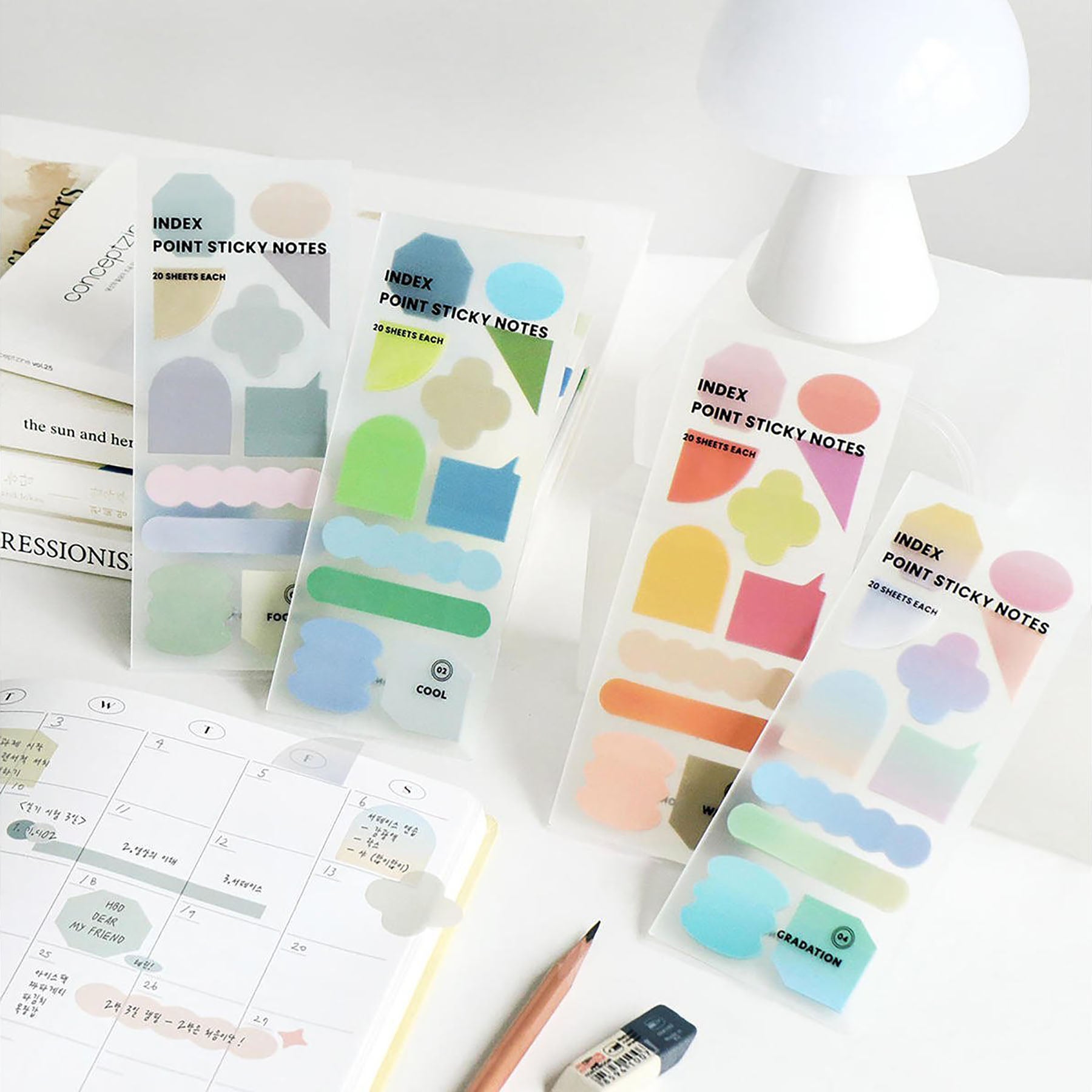 Zakładki samoprzylepne w różnych kształtach – Cool, ICONIC, papierniczy design