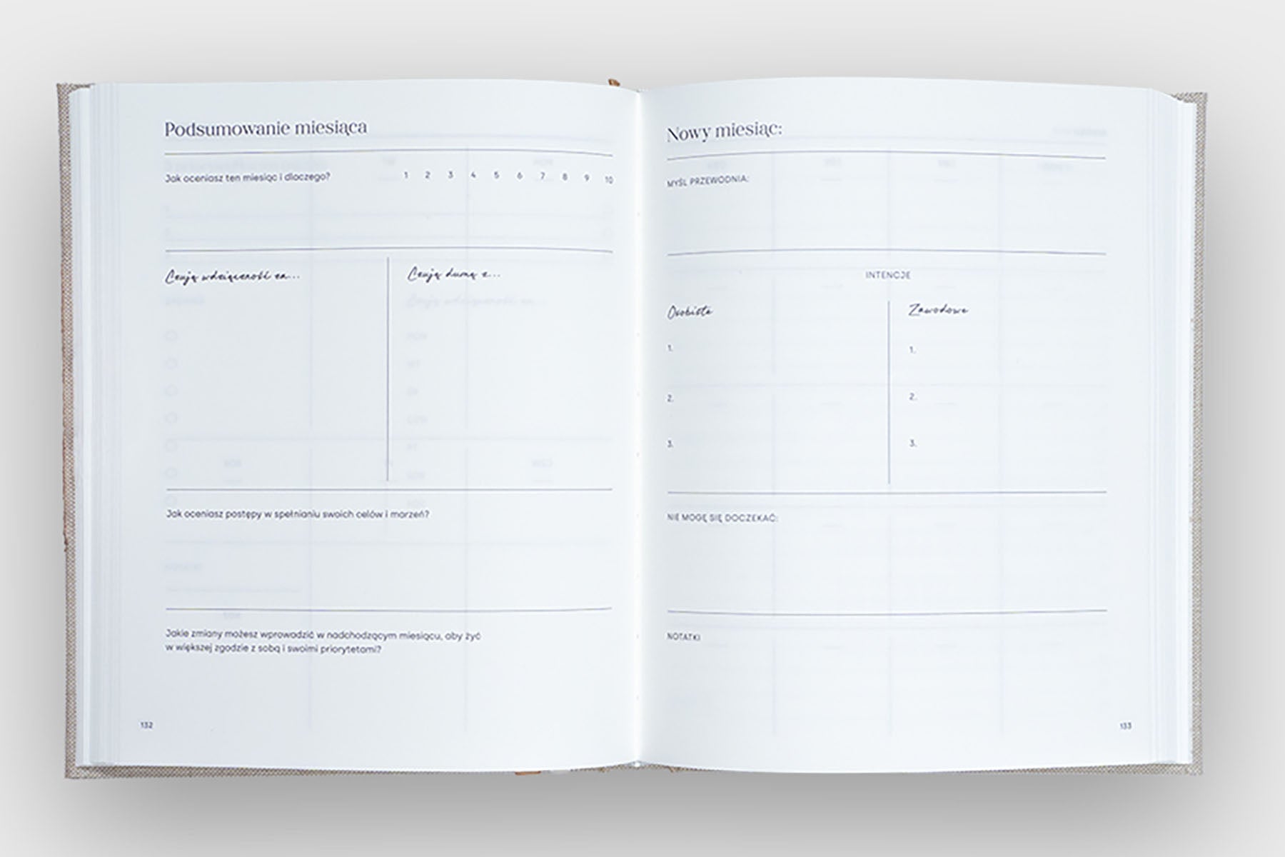 Jaśnie Plan – planner niedatowany niebieski, Jaśnie Plan, papierniczy design
